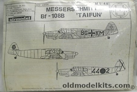 Airmodel 1/48 Messerschmitt Bf-108 'Taifun' with Resin Details and Decals, AM-4804 plastic model kit